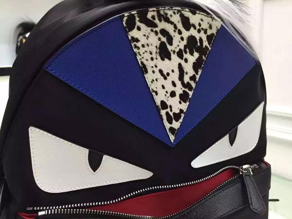 2015秋冬新作 FENDI フェンディ スーパーコピー バッグバグズバックパックブラック青 8BZ038_48Z_F044W